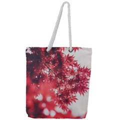 Maple Leaves Red Autumn Fall Full Print Rope Handle Tote (large) by Sapixe