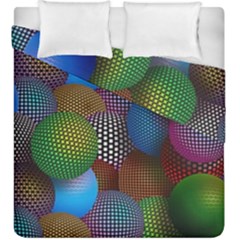 Multicolored Patterned Spheres 3d Duvet Cover Double Side (king Size) by Sapixe