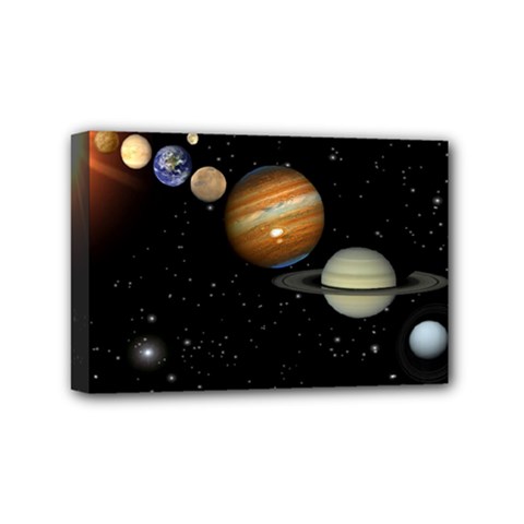 Outer Space Planets Solar System Mini Canvas 6  X 4  by Sapixe