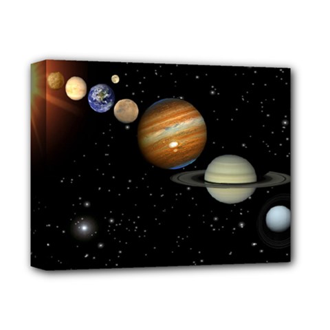 Outer Space Planets Solar System Deluxe Canvas 14  X 11  by Sapixe