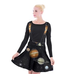 Outer Space Planets Solar System Suspender Skater Skirt by Sapixe