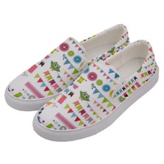 Owl Pattern Men s Canvas Slip Ons by Sapixe