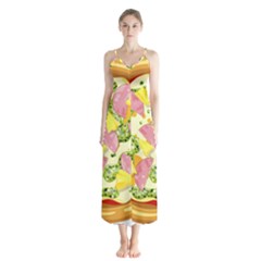 Pizza Clip Art Button Up Chiffon Maxi Dress by Sapixe