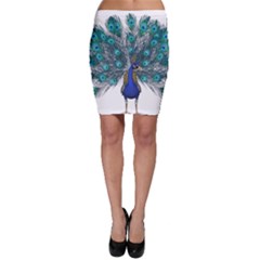 Peacock Bird Peacock Feathers Bodycon Skirt by Sapixe