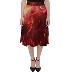 Space Red Folding Skater Skirt by Sapixe