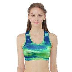 Sky Is The Limit Sports Bra With Border by bestdesignintheworld