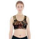 Dscf3438 - golden flowers in ceramics Sports Bra With Pocket View1