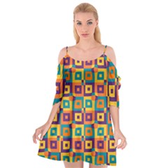 Artwork By Patrick-squares-4 Cutout Spaghetti Strap Chiffon Dress by ArtworkByPatrick