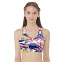 United States Of America Usa  Images Independence Day Sports Bra with Border View1