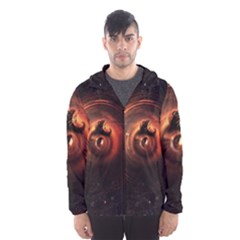 Steampunk Airship Sailing The Stars Of Deep Space Hooded Wind Breaker (men) by jayaprime