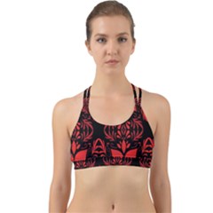 Christmas Red And Black Background Back Web Sports Bra by Sapixe