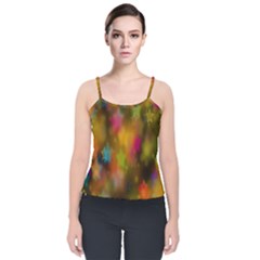 Star Background Texture Pattern Velvet Spaghetti Strap Top by Sapixe