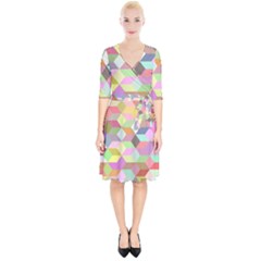 Mosaic Background Cube Pattern Wrap Up Cocktail Dress by Sapixe