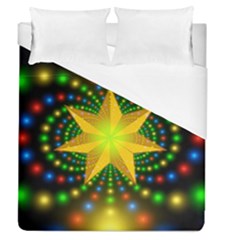 Christmas Star Fractal Symmetry Duvet Cover (queen Size) by Sapixe