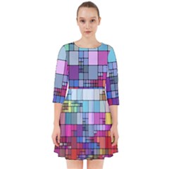 Color Abstract Visualization Smock Dress by Sapixe