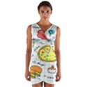 Colorful Doodle Soda Cartoon Set Wrap Front Bodycon Dress View1