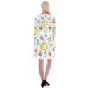 Colorful Doodle Soda Cartoon Set Long Sleeve Velvet Front Wrap Dress View2