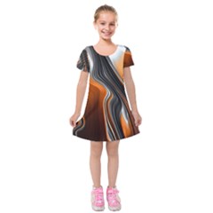 Fractal Structure Mathematics Kids  Short Sleeve Velvet Dress by Sapixe