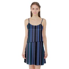 Shades Of Blue Stripes Striped Pattern Satin Night Slip by yoursparklingshop