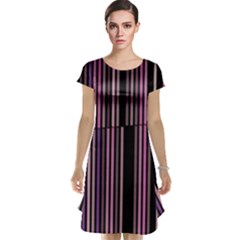 Shades Of Pink And Black Striped Pattern Cap Sleeve Nightdress by yoursparklingshop