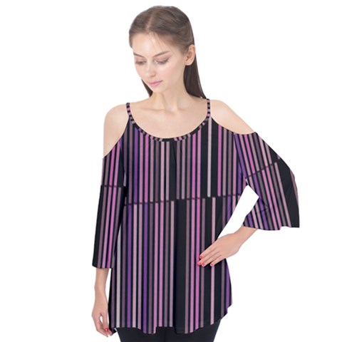 Shades Of Pink And Black Striped Pattern Flutter Tees by yoursparklingshop