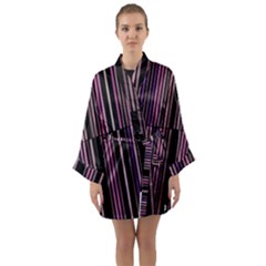 Shades Of Pink And Black Striped Pattern Long Sleeve Kimono Robe by yoursparklingshop