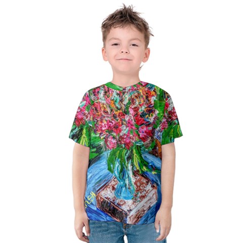 Paint, Flowers And Book Kids  Cotton Tee by bestdesignintheworld