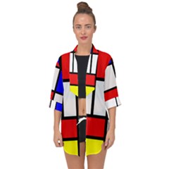 Piet Mondrian Mondriaan Style Open Front Chiffon Kimono by yoursparklingshop