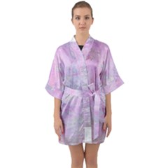 Soft Pink Watercolor Art Quarter Sleeve Kimono Robe by yoursparklingshop