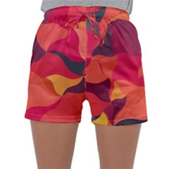 Red Orange Yellow Pink Art Sleepwear Shorts by yoursparklingshop