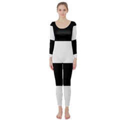 Black And White Striped Pattern Stripes Horizontal Long Sleeve Catsuit by yoursparklingshop