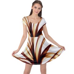 Digital Tree Fractal Digital Art Cap Sleeve Dress by Simbadda