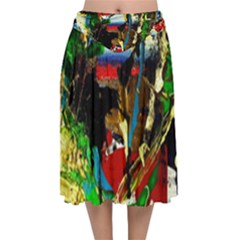 Catalina Island Not So Far 7 Velvet Flared Midi Skirt by bestdesignintheworld