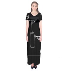 Drawing  Short Sleeve Maxi Dress by ValentinaDesign