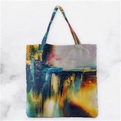 Art Painting Abstract Yangon Grocery Tote Bag by Simbadda