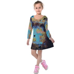 Blue Options 5 Kids  Long Sleeve Velvet Dress by bestdesignintheworld