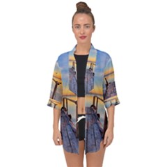 Sunset Lake Beautiful Nature Open Front Chiffon Kimono by Modern2018