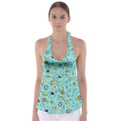 Space Pattern Babydoll Tankini Top by Valentinaart