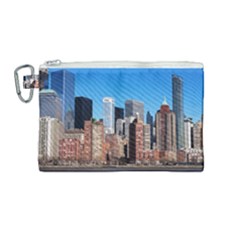 Skyscraper Architecture City Canvas Cosmetic Bag (medium) by Simbadda