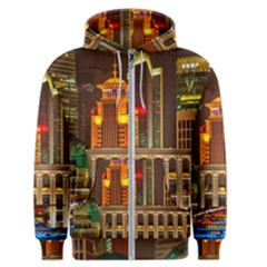 Shanghai Skyline Architecture Men s Zipper Hoodie by Simbadda