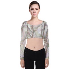 Abstract Geometric Line Art Velvet Crop Top by Simbadda