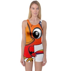 Bird Cartoon Character Parrot One Piece Boyleg Swimsuit by Simbadda