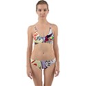 Bunny Easter Artist Spring Cartoon Wrap Around Bikini Set View1