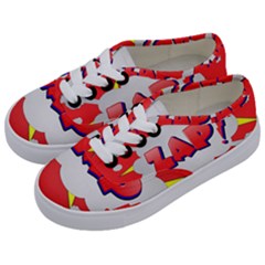 Comic Bubble Popart Cartoon Action Kids  Classic Low Top Sneakers by Simbadda