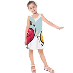 Dancing Fruit Apple Organic Fruit Kids  Sleeveless Dress by Simbadda