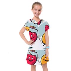 Dancing Fruit Apple Organic Fruit Kids  Drop Waist Dress by Simbadda