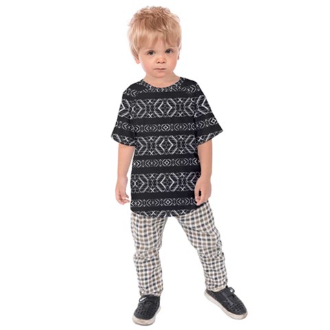 Futuristic Geometric Stripes Pattern Kids Raglan Tee by dflcprints