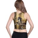 Awesome Steampunk Horse, Clocks And Gears In Golden Colors Racer Back Crop Top View2