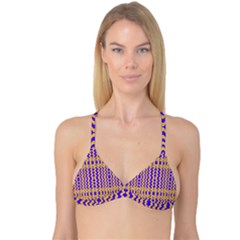 Purple Yellow Wavey Lines Reversible Tri Bikini Top by BrightVibesDesign