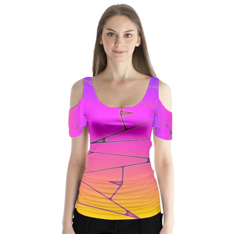 Ghost Gear   Chaotic Balance   Butterfly Sleeve Cutout Tee  by GhostGear